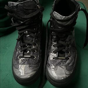 Jimmy Choo Black High-Top Sneakers